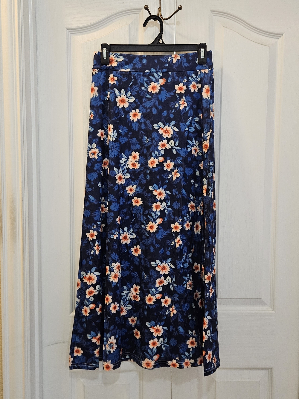 Navy Floral Midi Skirt - Lightweight Summer Skirt Size Small NIP - Picture 6 of 10